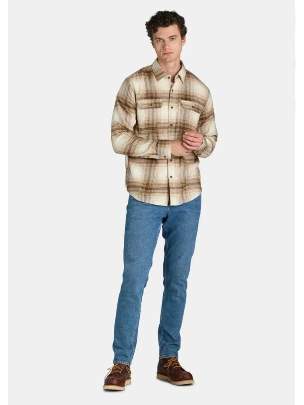 George Men Long Sleeve Flannel Shirt Multicolor Size Medium - Picture 5 of 6